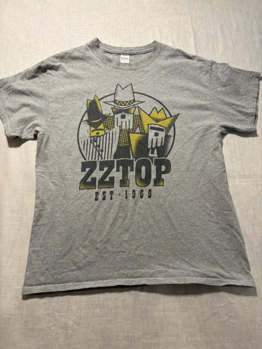 ZZ Top Shirt Men L Grey 50th Anniversary Concert Tour Graphic Tee Cheap Trick